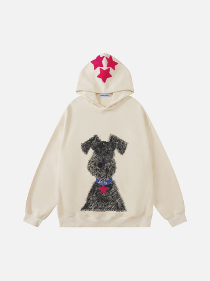 Aelfric Eden Oversized Graffiti Dog Graphic Hoodie