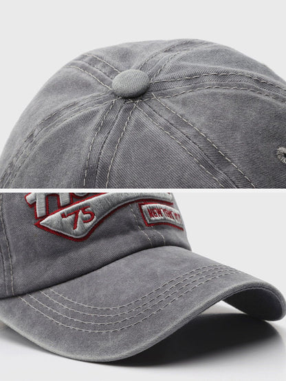 Washed Embroidered Letter Baseball Cap