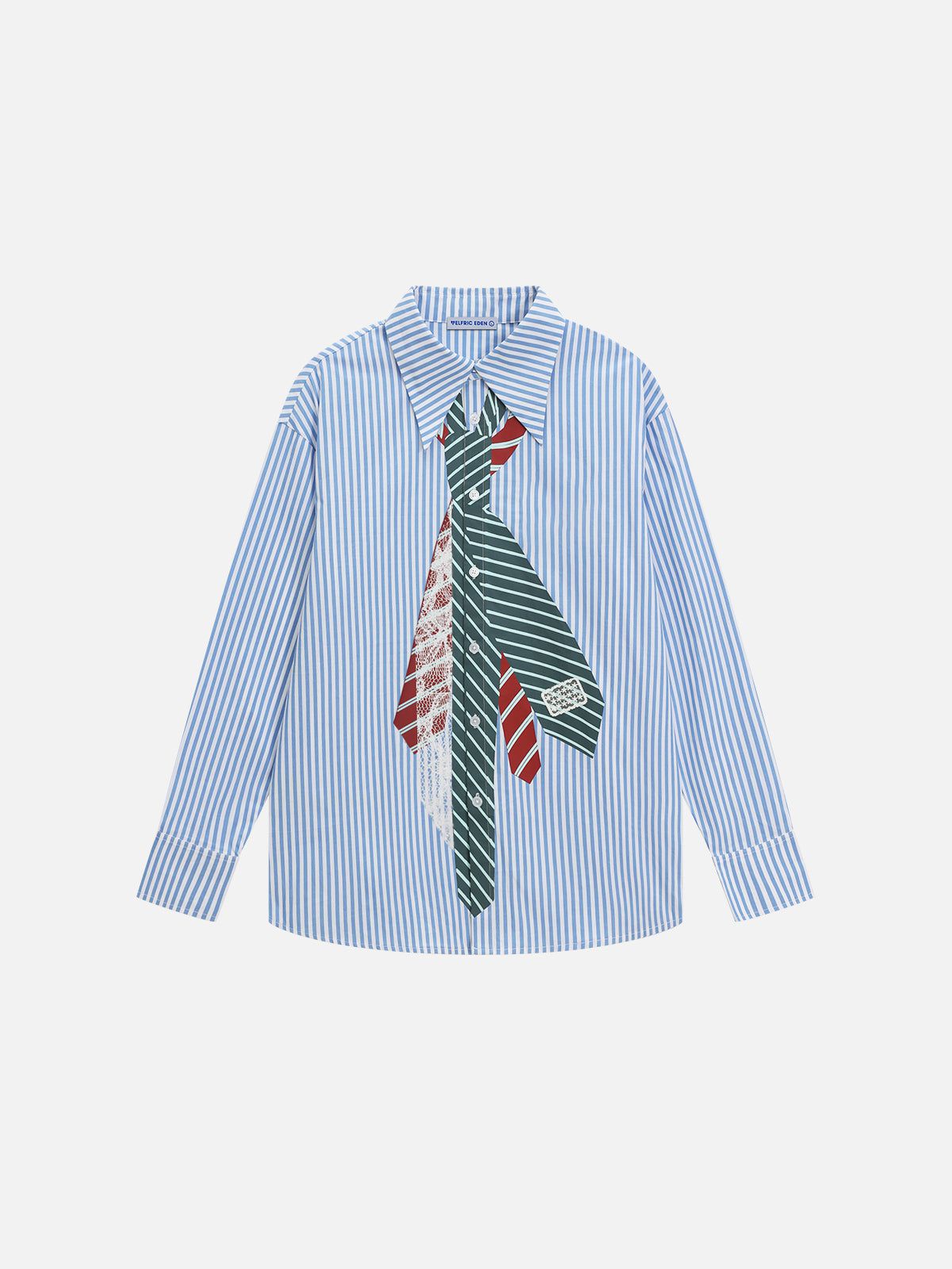 Aelfric Eden Necktie Graphic Stripe Long Sleeve Shirt